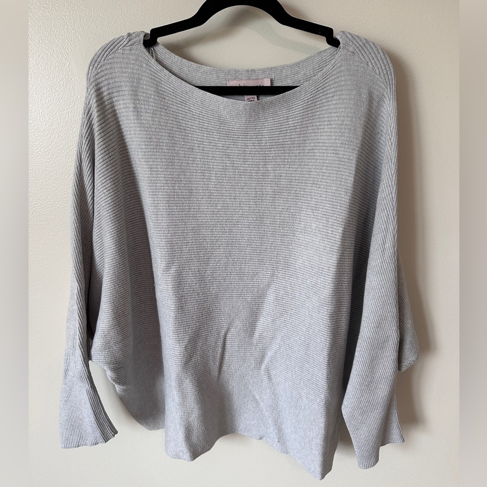XL Philosophy Light Gray Ribbed Top